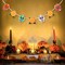 Day of The Dead Decoration Felt Sugar Skull Marigold Flowers Banner (	Orange)